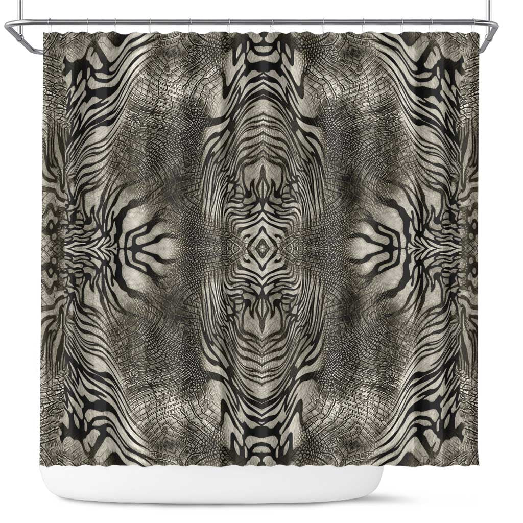 African Zebra Elephant Skin Pattern Shower Curtain