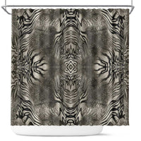 African Zebra Elephant Skin Pattern Shower Curtain