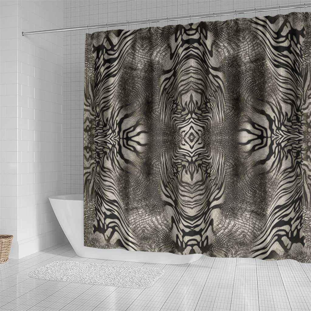 African Zebra Elephant Skin Pattern Shower Curtain