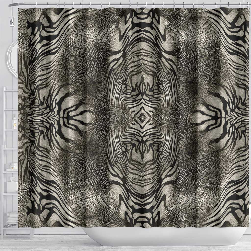 African Zebra Elephant Skin Pattern Shower Curtain