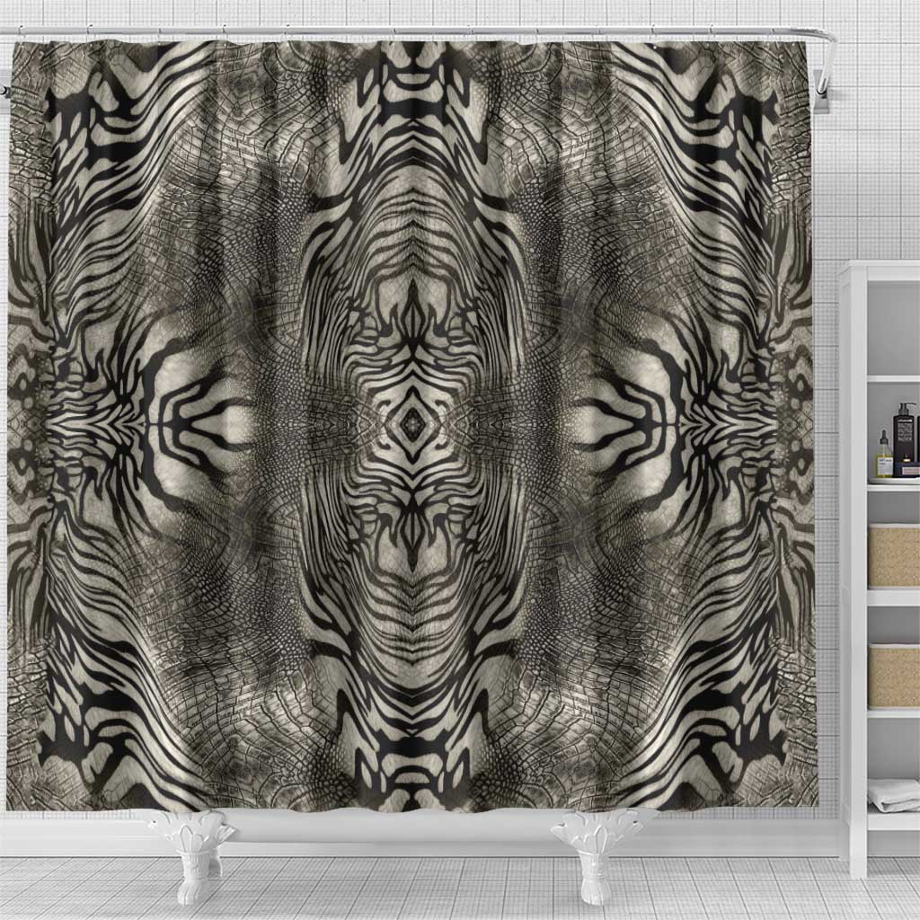 African Zebra Elephant Skin Pattern Shower Curtain