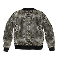 African Zebra Elephant Skin Pattern Sleeve Zip Bomber Jacket