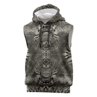 African Zebra Elephant Skin Pattern Sleeveless Hoodie