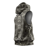 African Zebra Elephant Skin Pattern Sleeveless Hoodie