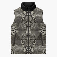 African Zebra Elephant Skin Pattern Sleeveless Puffer Jacket