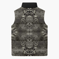 African Zebra Elephant Skin Pattern Sleeveless Puffer Jacket
