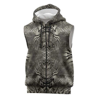 African Zebra Elephant Skin Pattern Sleeveless Zip Hoodie