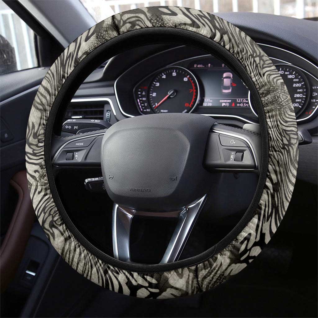 African Zebra Elephant Skin Pattern Steering Wheel Cover