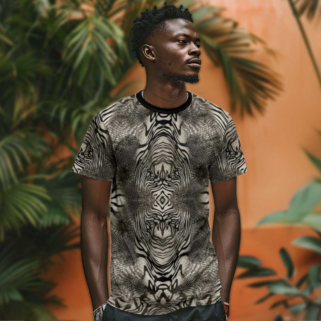 African Zebra Elephant Skin Pattern T shirt