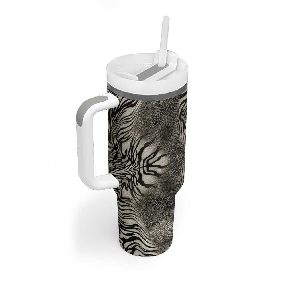 African Zebra Elephant Skin Pattern Tumbler With Handle