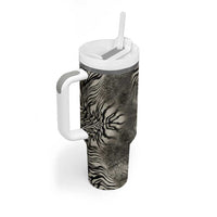 African Zebra Elephant Skin Pattern Tumbler With Handle