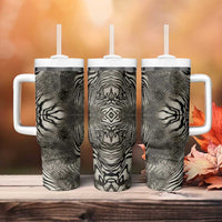 African Zebra Elephant Skin Pattern Tumbler With Handle