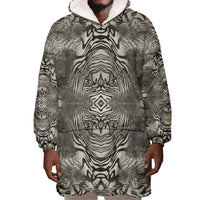 African Zebra Elephant Skin Pattern Wearable Blanket Hoodie