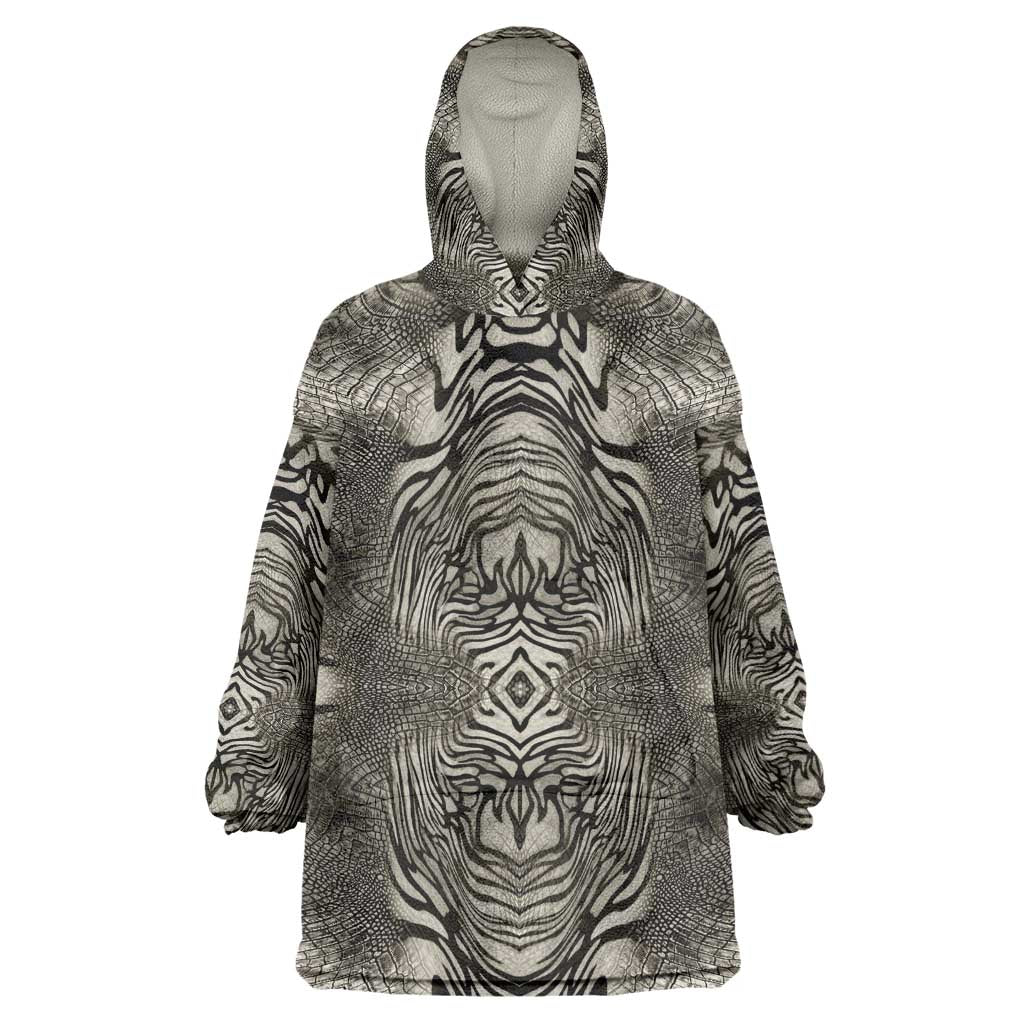African Zebra Elephant Skin Pattern Wearable Blanket Hoodie