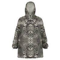 African Zebra Elephant Skin Pattern Wearable Blanket Hoodie
