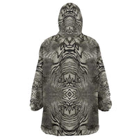African Zebra Elephant Skin Pattern Wearable Blanket Hoodie