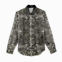 African Zebra Elephant Skin Pattern Women Casual Shirt