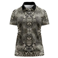 African Zebra Elephant Skin Pattern Women Polo Shirt