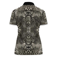 African Zebra Elephant Skin Pattern Women Polo Shirt