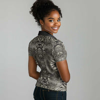 African Zebra Elephant Skin Pattern Women Polo Shirt