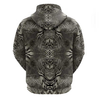 African Zebra Elephant Skin Pattern Zip Hoodie