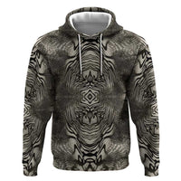 African Zebra Elephant Skin Pattern Zip Hoodie
