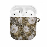 African Leopard Floral Pattern AirPods Case Sahara Pearl