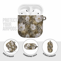 African Leopard Floral Pattern AirPods Case Sahara Pearl