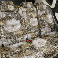 African Leopard Floral Pattern Back Car Seat Cover Sahara Pearl