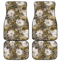 African Leopard Floral Pattern Car Mats Sahara Pearl