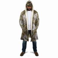 African Leopard Floral Pattern Cloak Sahara Pearl