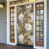 African Leopard Floral Pattern Door Cover Sahara Pearl