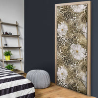 African Leopard Floral Pattern Door Cover Sahara Pearl