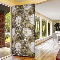 African Leopard Floral Pattern Door Cover Sahara Pearl