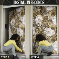 African Leopard Floral Pattern Door Cover Sahara Pearl