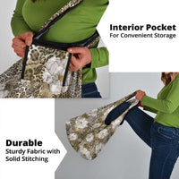 African Leopard Floral Pattern Grocery Bag Sahara Pearl