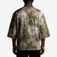 African Leopard Floral Pattern Kimono Sahara Pearl