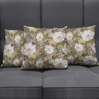 African Leopard Floral Pattern Pillow Cover Sahara Pearl