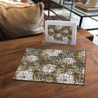 African Leopard Floral Pattern Puzzle Sahara Pearl
