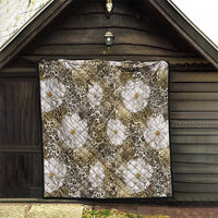 African Leopard Floral Pattern Quilt Sahara Pearl