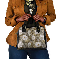 African Leopard Floral Pattern Shoulder Handbag Sahara Pearl