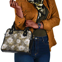 African Leopard Floral Pattern Shoulder Handbag Sahara Pearl