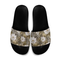African Leopard Floral Pattern Slide Sandals Sahara Pearl