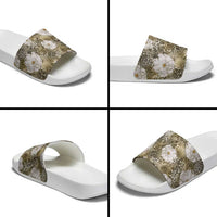 African Leopard Floral Pattern Slide Sandals Sahara Pearl
