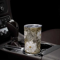 African Leopard Floral Pattern Tumbler Cup Sahara Pearl