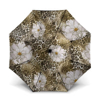 African Leopard Floral Pattern Umbrella Sahara Pearl