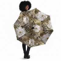 African Leopard Floral Pattern Umbrella Sahara Pearl
