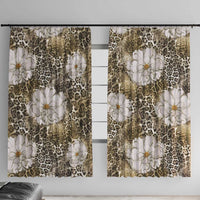 African Leopard Floral Pattern Window Curtain Sahara Pearl