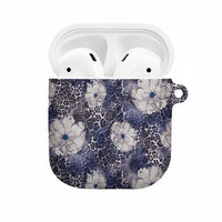 African Leopard Floral Pattern AirPods Case Nile Indigo