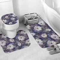 African Leopard Floral Pattern Bathroom Set Nile Indigo